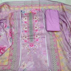 Unstitch Cotton Three Piece