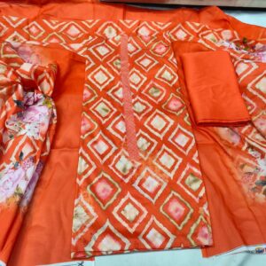 Unstitch Cotton Three Piece