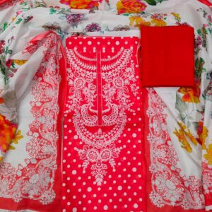 Unstitch Cotton Three Piece